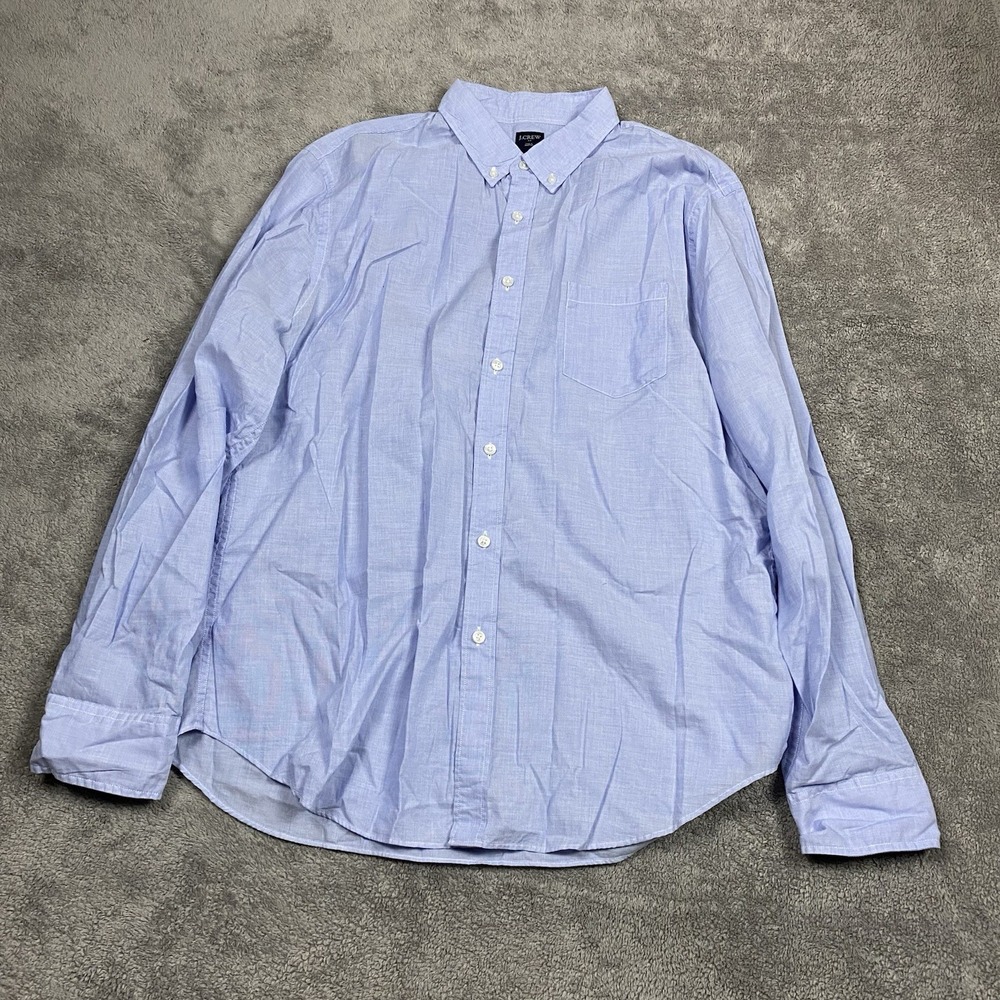 J Crew Button Down Shirt Mens XL Blue Long Sleeve